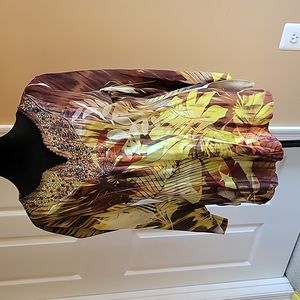 Exotic light blouse multi brown with pretty beads. Brown/Green